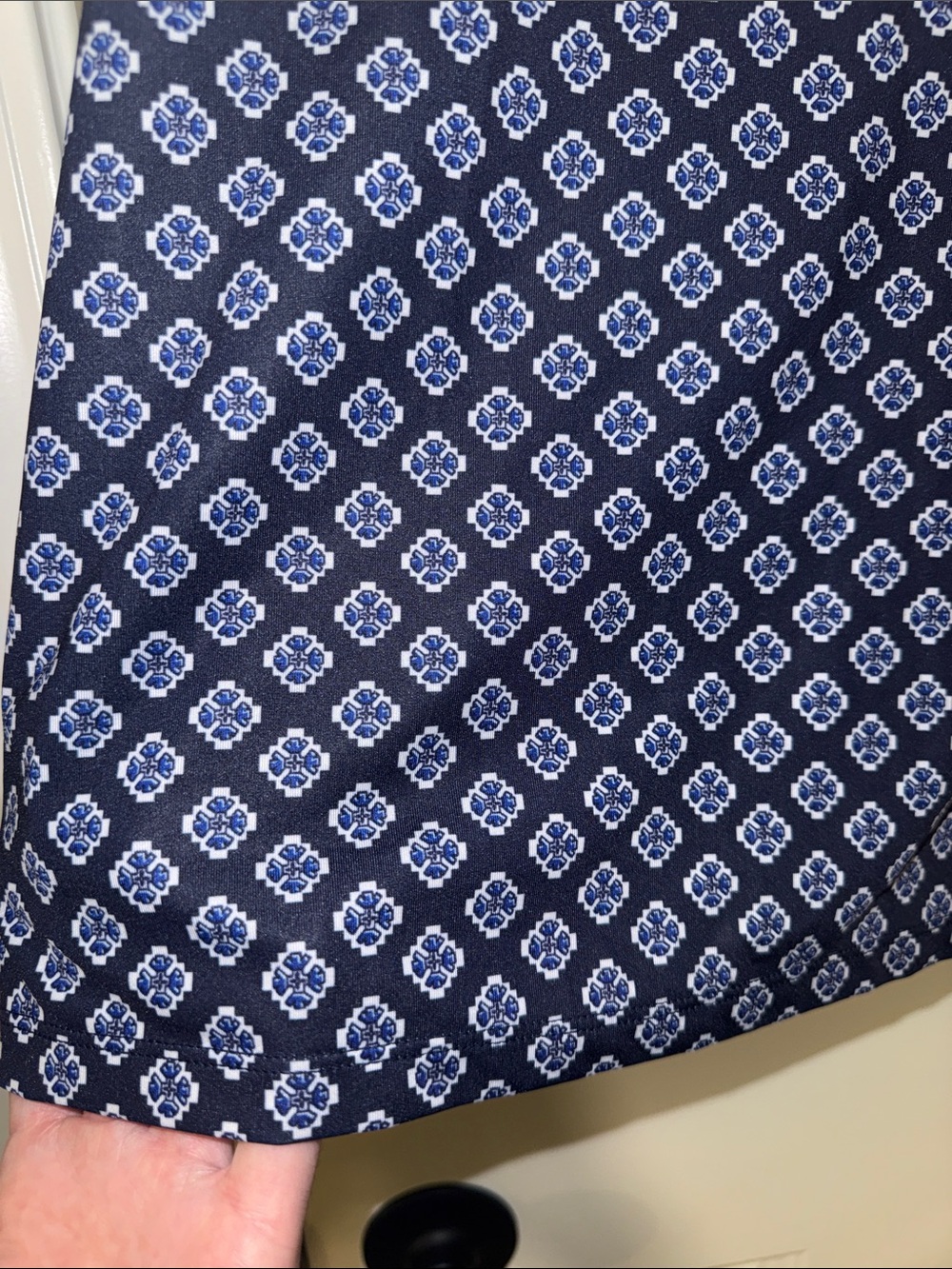 RLX Ralph Lauren Navy Short-Sleeve Polo with White Geometric Print - Picture 6 of 8